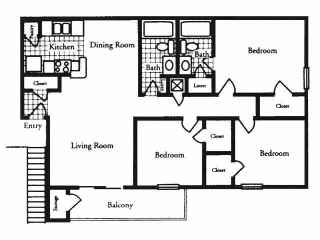 Three Bedroom 144 floor plan